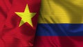 Colombia and Vietnam Realistic Flag Ã¢â¬â Fabric Texture Illustration